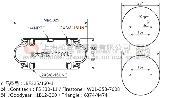 JBF325/160-1橡膠<a href='http://m.mouserwei2.com/' target='_blank'><u>空氣彈簧</u></a>